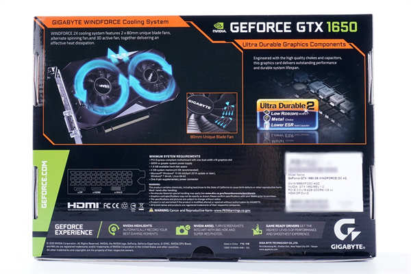 Gigabyte GeForce GTX 1650 D6 WINDFORCE OC 4G 显示卡 开箱测试  / 升级(2)