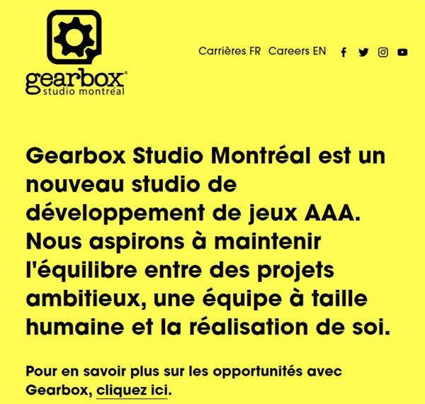Gearbox成立蒙特利尔游戏工作室 致力开发《无主之地》和新IP