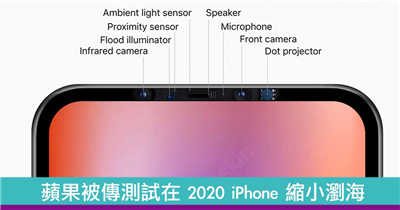 【完美全面屏】苹果被传测试在 iPhone 缩小浏海