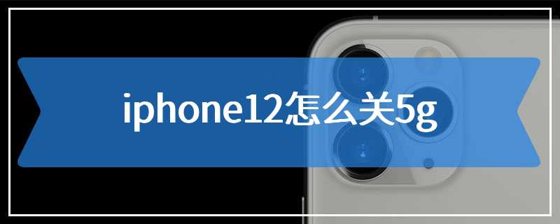 iphone12怎么关5g