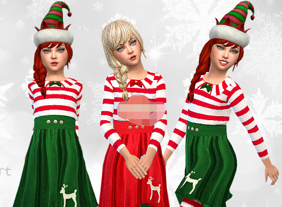 模拟人生4女孩圣诞节精灵服装MOD