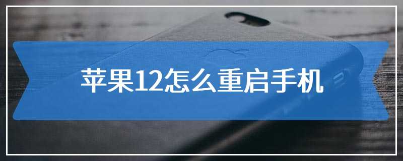 苹果12怎么重启手机