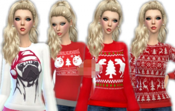 模拟人生4多款可爱圣诞毛衣MOD