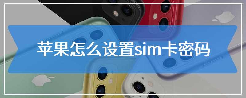 苹果怎么设置sim卡密码