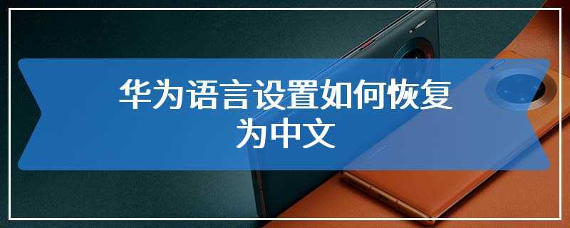 华为语言设置如何恢复为中文