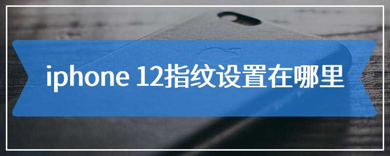 iphone 12指纹设置在哪里