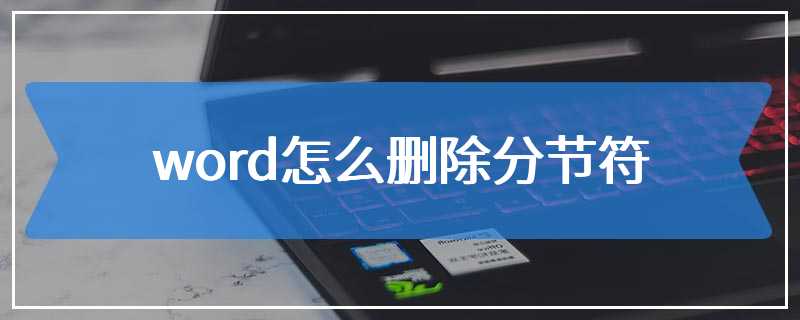 word怎么删除分节符