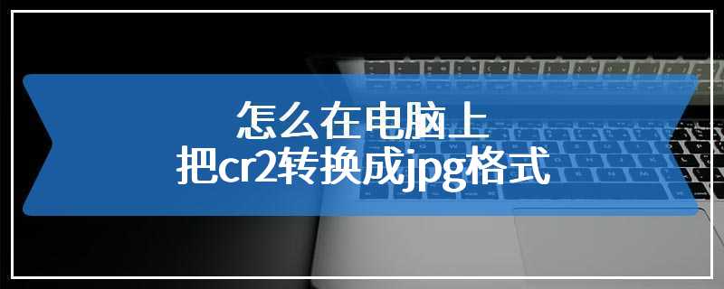 怎么在电脑上把cr2转换成jpg格式