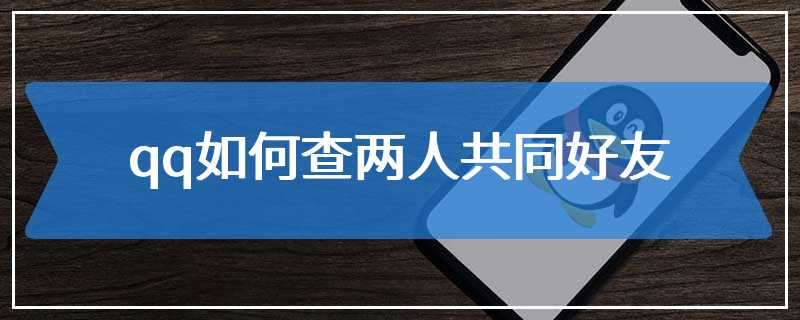 qq如何查两人共同好友