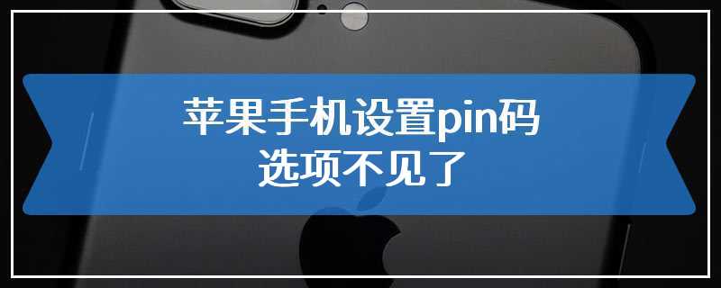 苹果手机设置pin码选项不见了