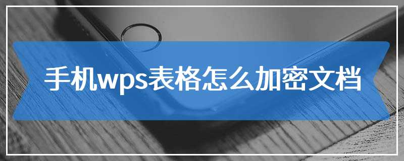 手机wps表格怎么加密文档