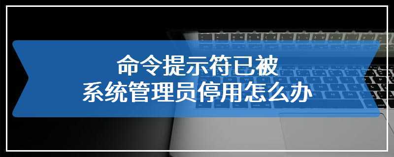 命令提示符已被系统管理员停用怎么办