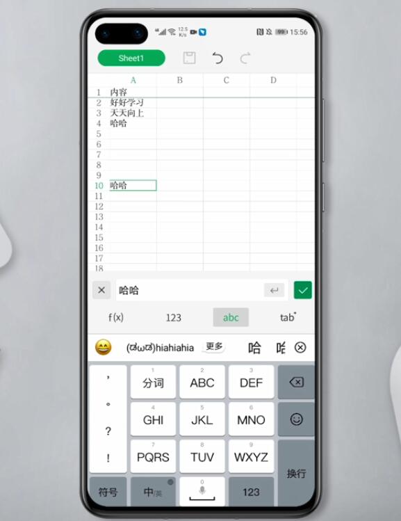 手机WPS表格怎么输入文字(3)