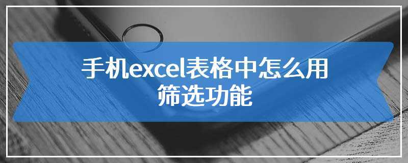 手机excel表格中怎么用筛选功能