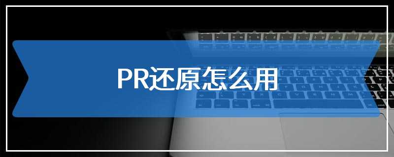 PR还原怎么用