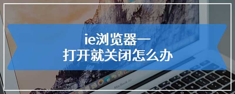 ie浏览器一打开就关闭怎么办