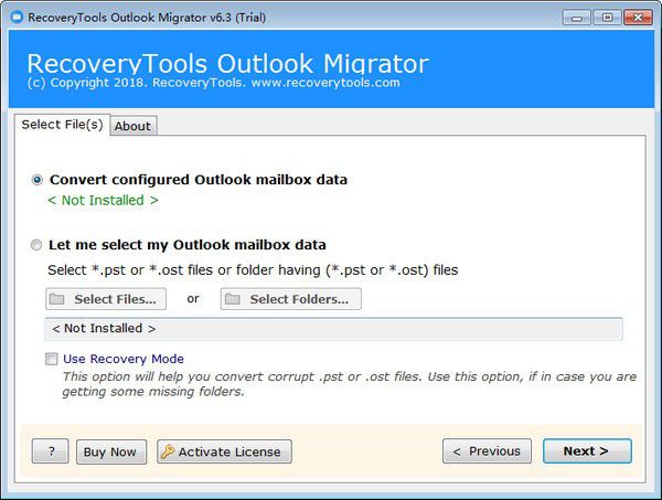 RecoveryTools Outlook Migrator(PST转换软件)