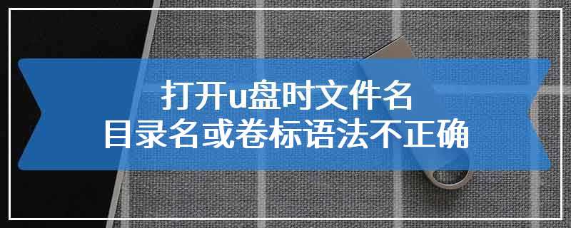 打开u盘时文件名目录名或卷标语法不正确