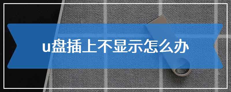 u盘插上不显示怎么办