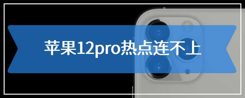 苹果12pro热点连不上