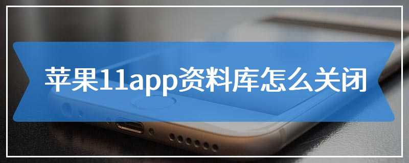 苹果11app资料库怎么关闭