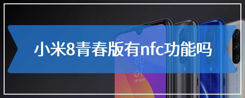 小米8青春版有nfc功能吗