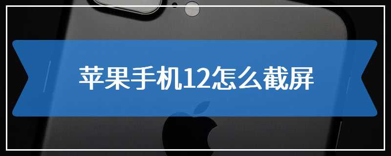 苹果手机12怎么截屏