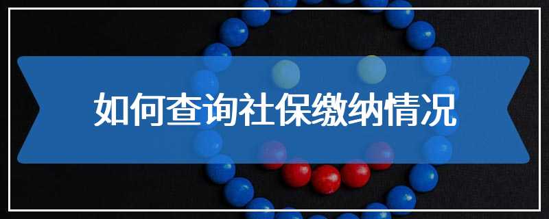 如何查询社保缴纳情况