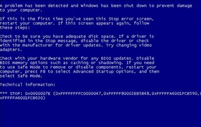 电脑蓝屏提示0x0000007e错误代码的原因及其解决方法