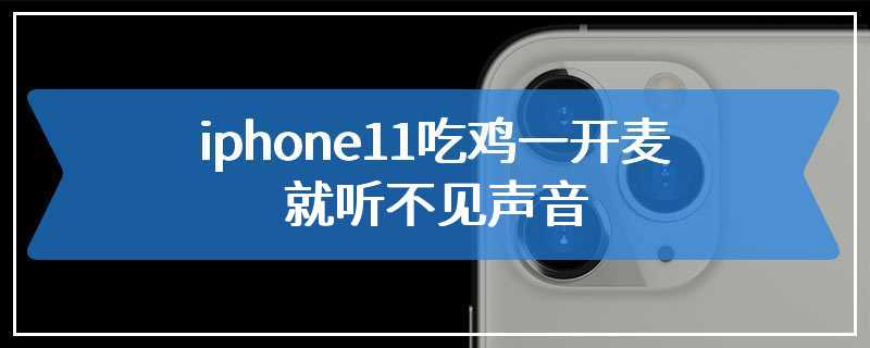 iphone11吃鸡一开麦就听不见声音