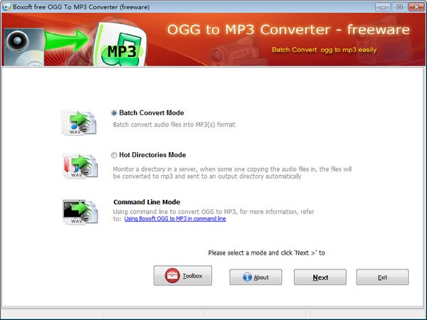 Boxoft free Ogg to MP3 Converter(Ogg到MP3转换器)