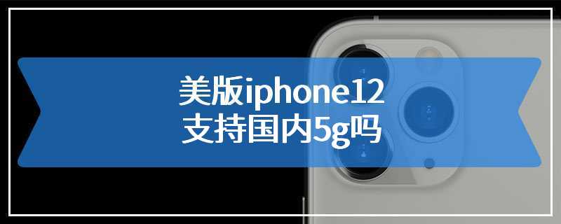 美版iphone12支持国内5g吗