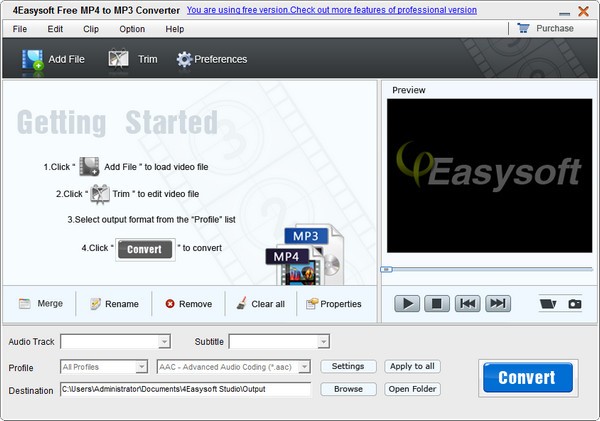 4Easysoft Free MP4 to MP3 Converter(视频转音频转换器)