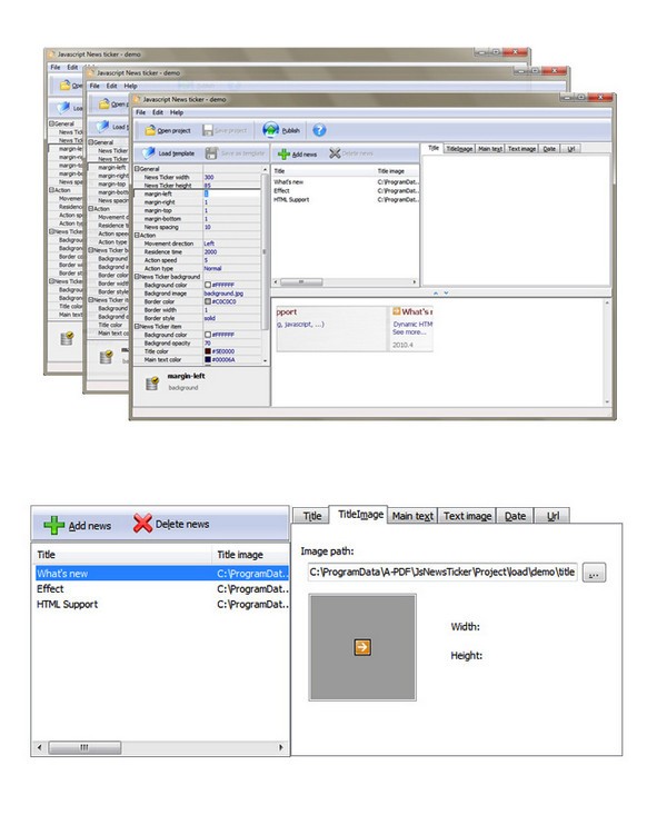 Boxoft JavaScript NewsTicker(新闻编辑工具)