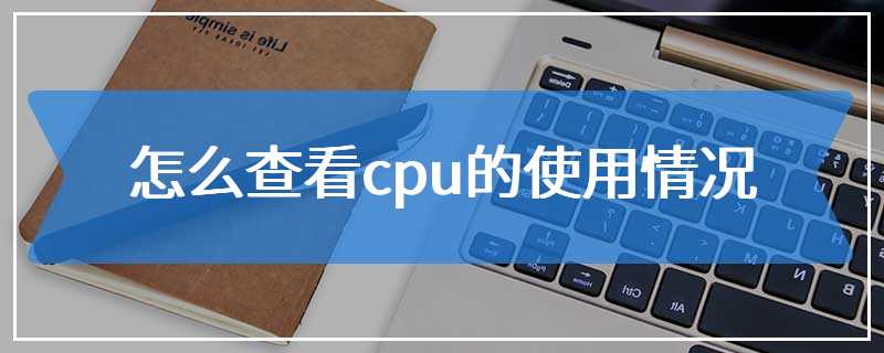 怎么查看cpu的使用情况