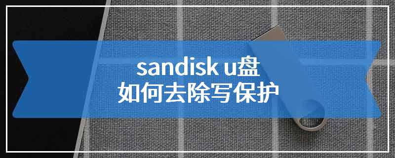 sandisk u盘如何去除写保护