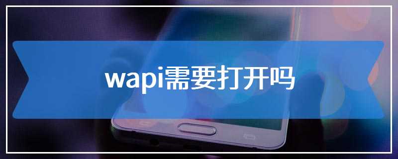 wapi需要打开吗