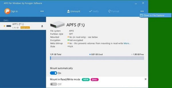 APFS for Windows(APFS格式转换工具)