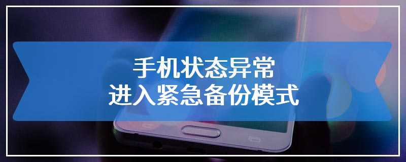 手机状态异常 进入紧急备份模式