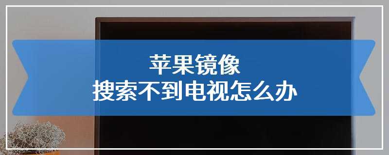 苹果镜像搜索不到电视怎么办