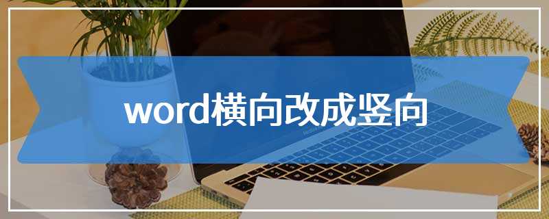 word横向改成竖向