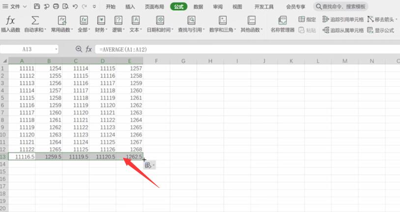 wps表格竖向求平均值(4)