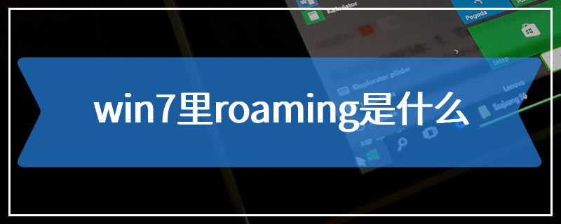 win7里roaming是什么