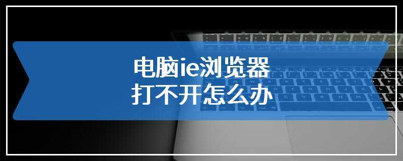 电脑ie浏览器打不开怎么办