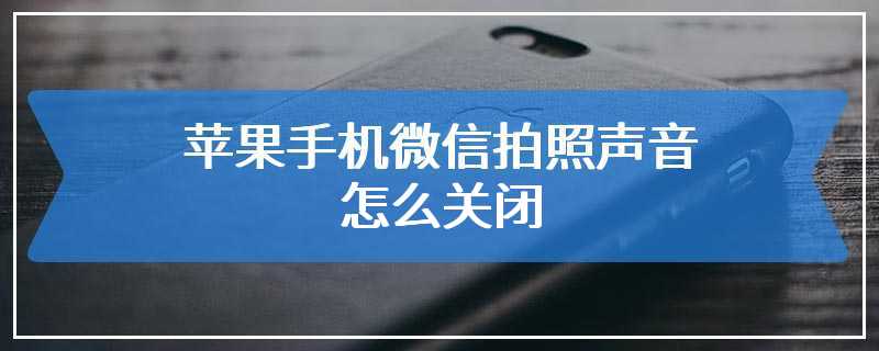 苹果手机微信拍照声音怎么关闭