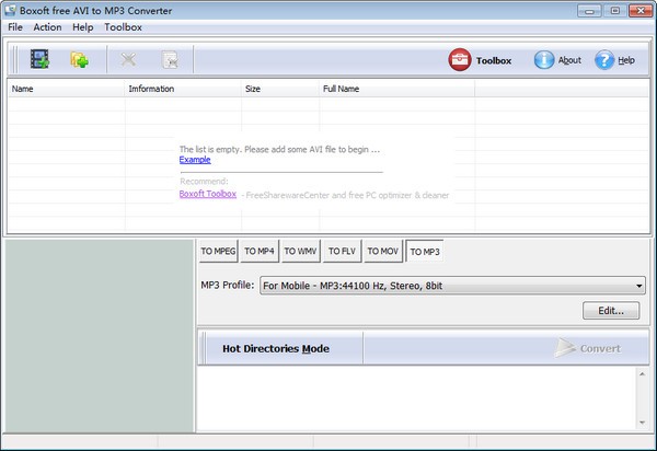 Boxoft free AVI to MP3 Converter(AVI到MP3转换器)