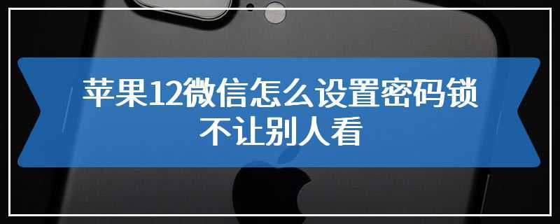 苹果12微信怎么设置密码锁不让别人看