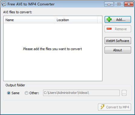 Free AVI to MP4 Converter(免费AVI转MP4转换器)