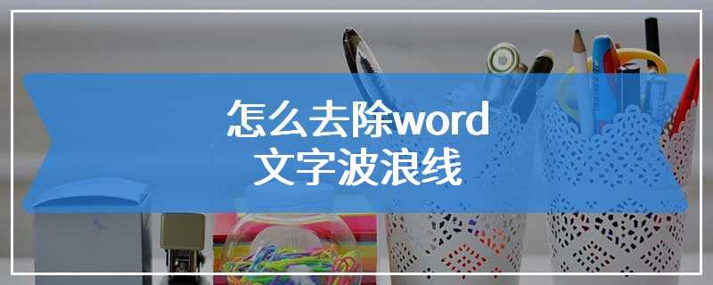 怎么去除word文字波浪线