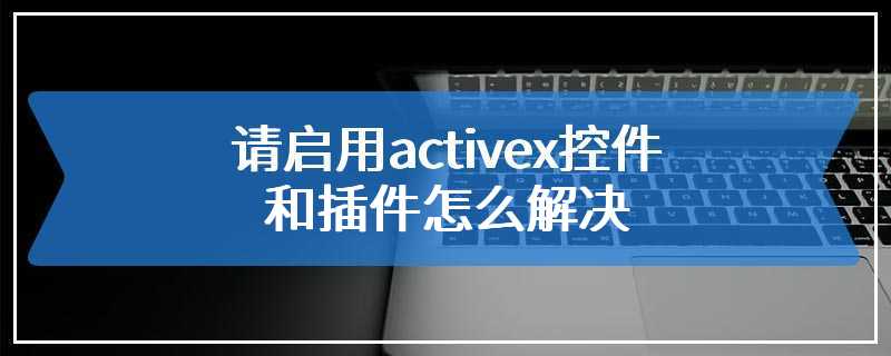 请启用activex控件和插件怎么解决